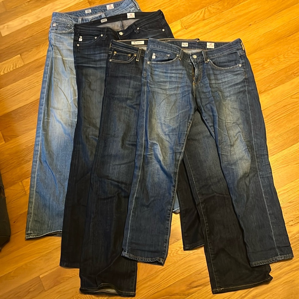 AG jeans Tomboy petite (26R), 2xAngelina petite boot cut (27R), Piper crop